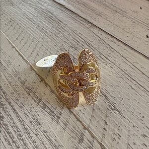 14K Electroplated Gold/ CZ Stones New Size 9